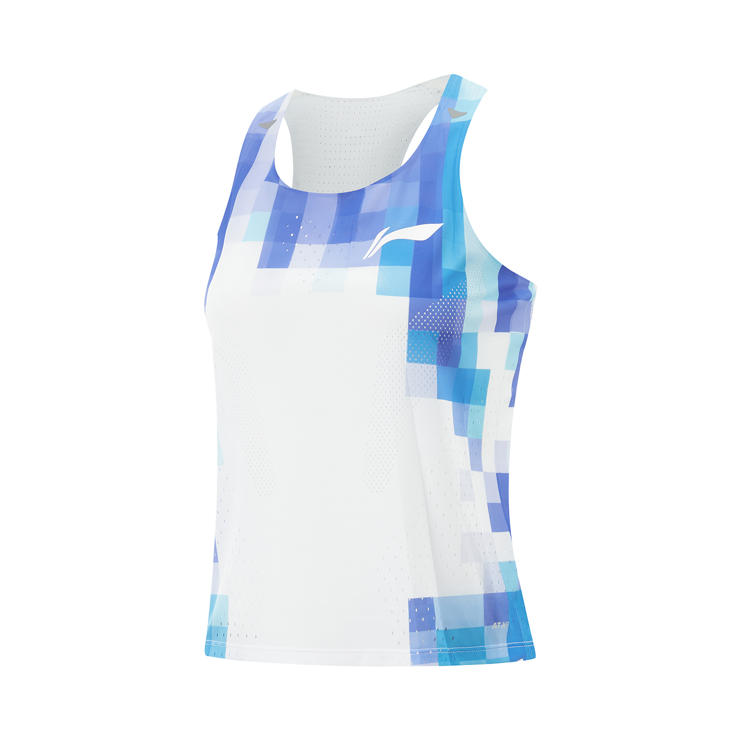 Li Ning Running Collection Running Tank Top Women’s Standard White/Fluorescent Star Purple/Island Blue Full Print
