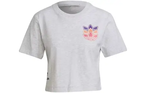 Adidas Originals T Shirts Women's Gray Crew Neck Moderate