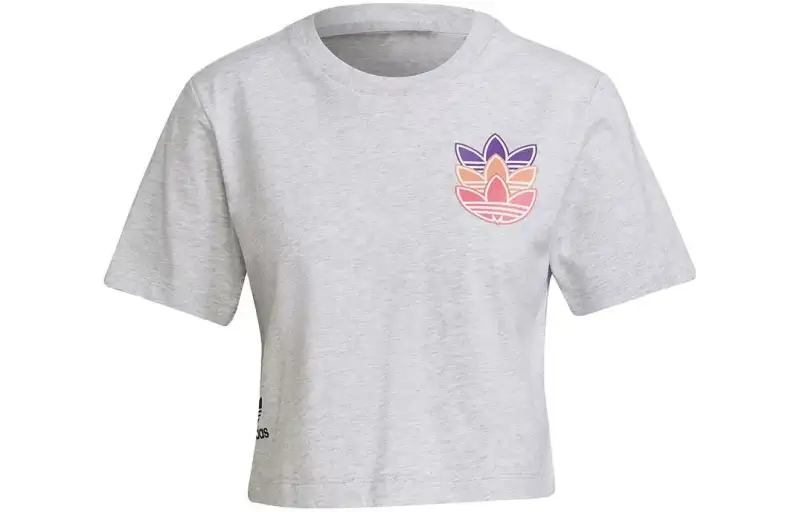 Adidas Originals T Shirts Women's Gray Crew Neck Moderate
