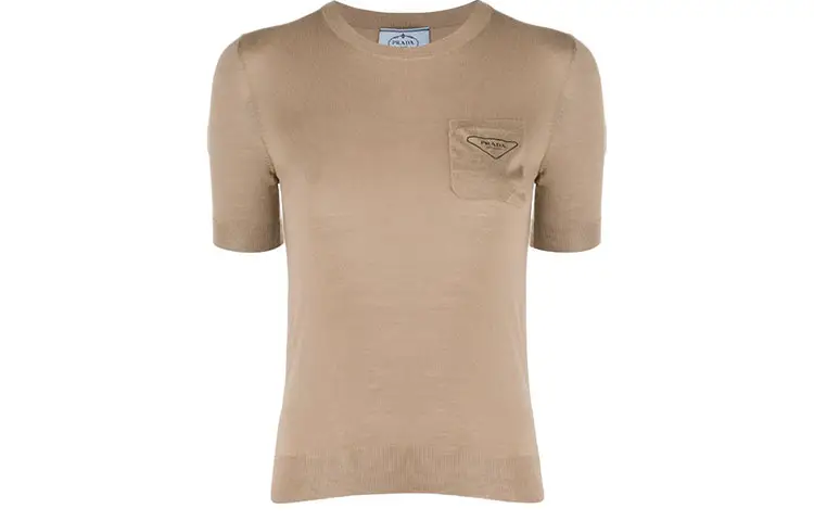 PRADA T Shirts Women's Brown Crew Neck Moderate