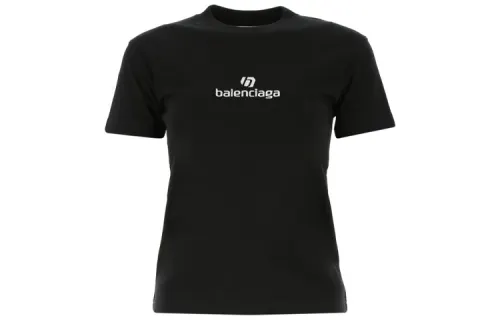 Balenciaga T Shirts Women's Black Crew Neck Moderate
