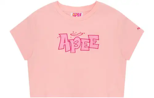 A BATHING APE Crop Tops Women's Crew Neck Moderate
