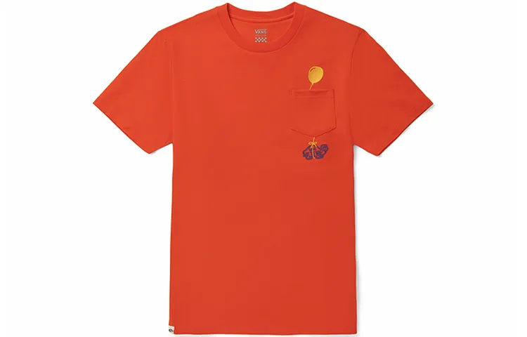 Vans T-Shirts Women's Orange Crew Neck Moderate Straight Fit