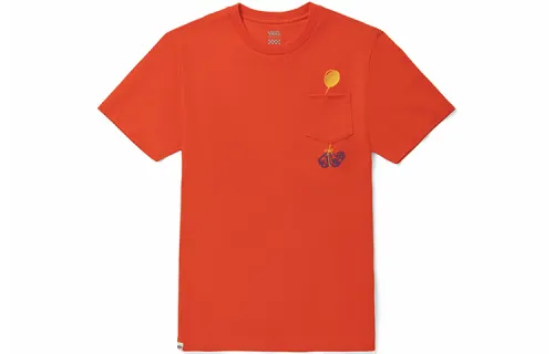 Vans T Shirts Women's Orange Crew Neck Moderate Straight Fit