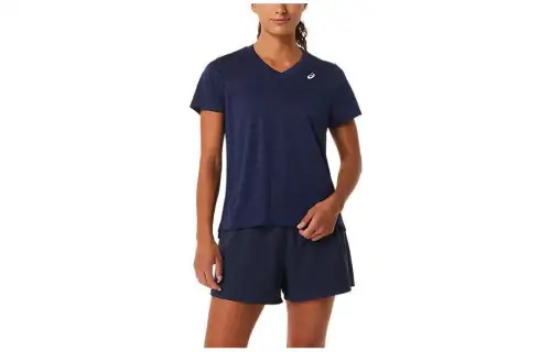 ASICS T Shirts Women's Midnight V Neck Moderate Straight Fit