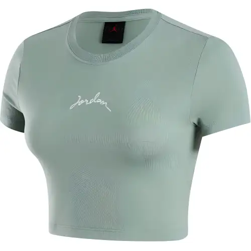 Jordan SS24 T Shirt Women's Smoke Gray Jade With Slight Green