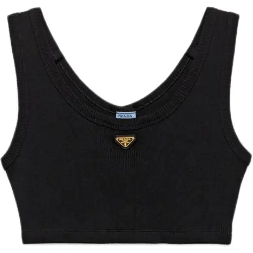 Prada triangle-logo tank top