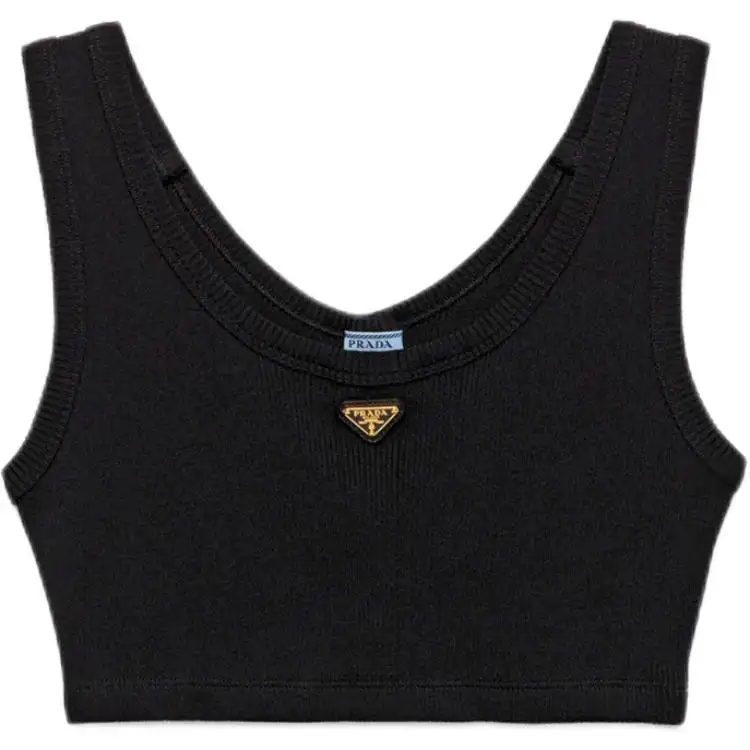Prada triangle-logo tank top