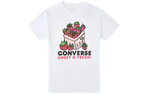 Converse T Shirts Women's White Crew Neck Moderate Other