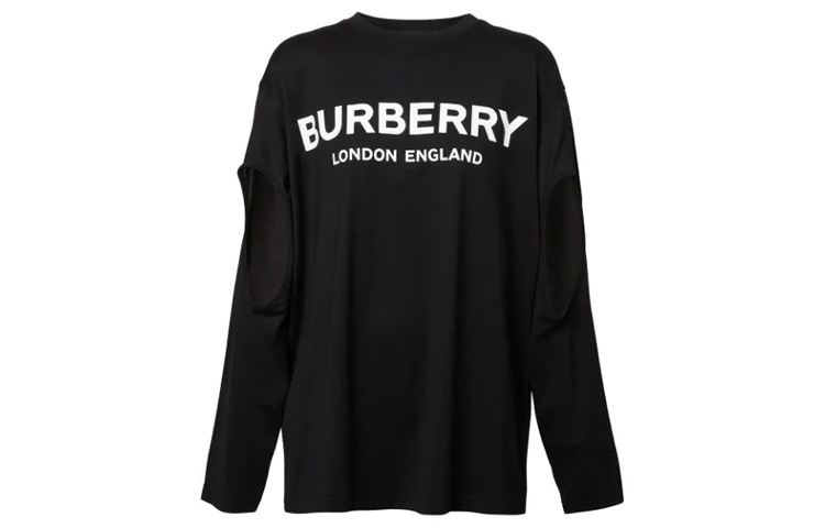 Женская футболка Burberry Logo (черная)