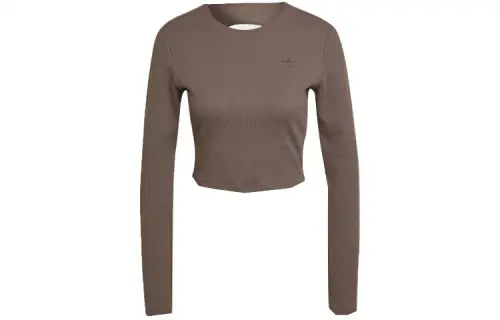Adidas Originals T Shirts Women's Brown Crew Neck Regular Straight Fit