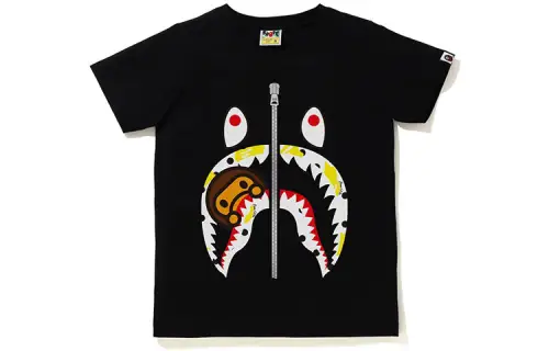 A BATHING APE Shark Series T Shirts Women's Crew Neck Moderate Straight Fit