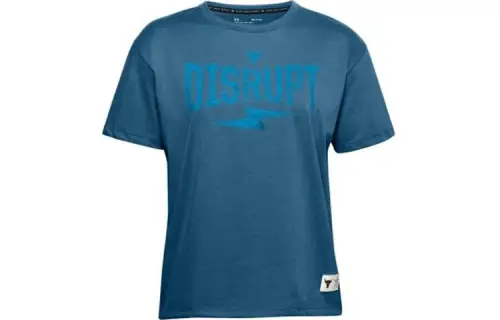 Under Armour T Shirts Women's Blue Crew Neck Moderate Straight Fit
