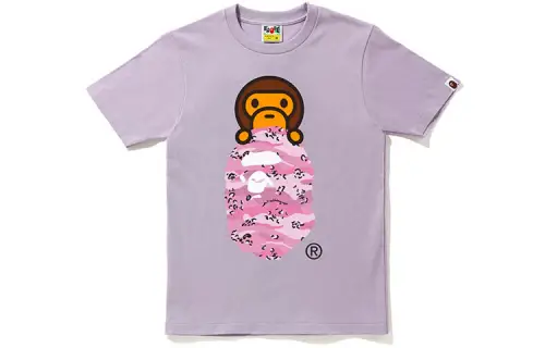 A BATHING APE Head Series T Shirts Women's Crew Neck Moderate Straight Fit