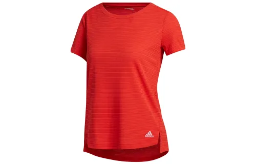Adidas AEROREADY T Shirts Women's Red Crew Neck Moderate Straight Fit