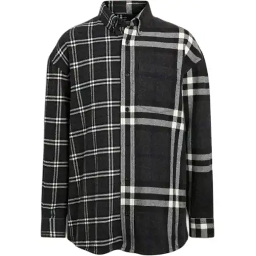 Burberry Shirts Men's Charcoal Turndown Pointed Collar Moderate