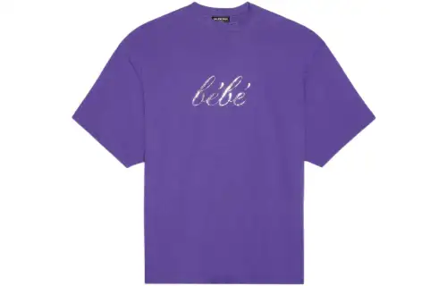 Balenciaga Women'ss Bebe Worn out T shirt Purple