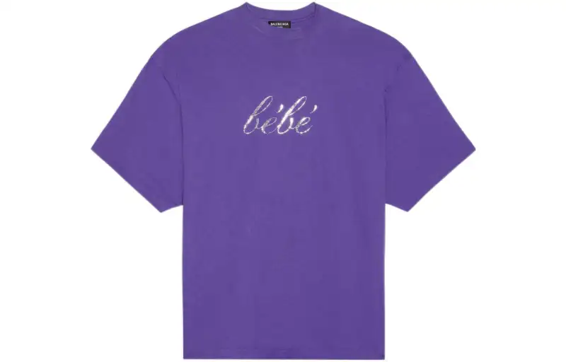 Balenciaga Women'ss Bebe Worn out T shirt Purple