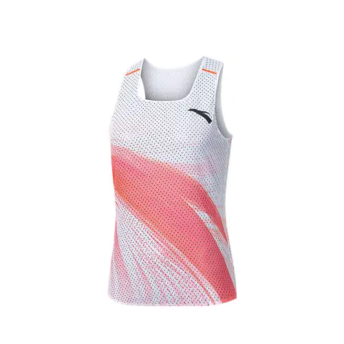 Anta Tank Top Women's Neon Bright Red/All Over Print