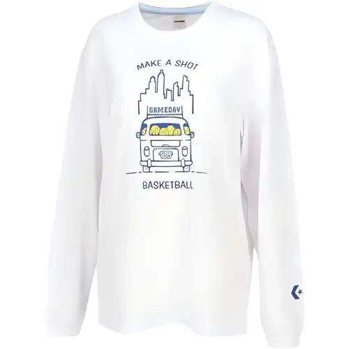 Converse T Shirts Women's White Crew Neck Moderate
