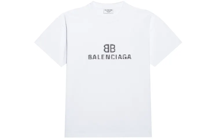 Balenciaga Women'ss Bb Pixel Medium Fit T shirt White