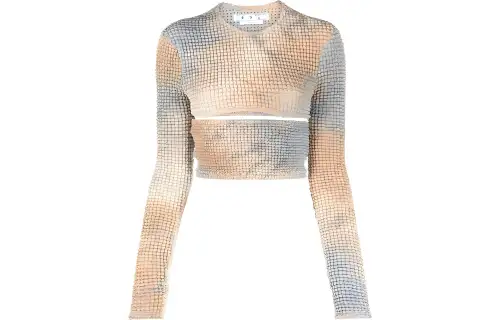 OFF-WHITE Double tie-dye cut-out top