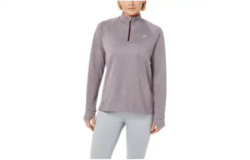 ASICS THERMOPOLIS 1/4 ZIP T Shirts Women's Purple Half Open Collar Moderate Straight Fit