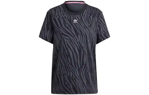 Adidas Originals T Shirts Women's Gray Crew Neck Moderate Straight Fit