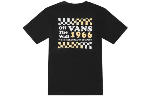 Vans T Shirts Women's Black Crew Neck Moderate Straight Fit
