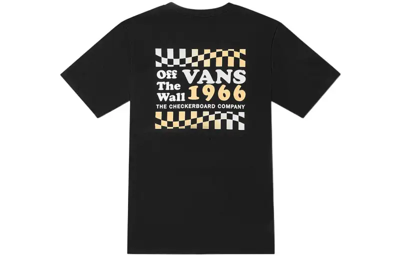 Vans T Shirts Women's Black Crew Neck Moderate Straight Fit
