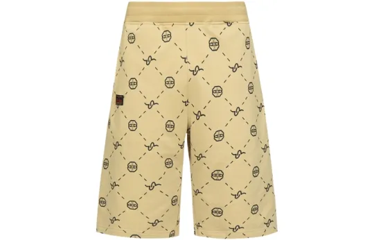 EVISU Sports Shorts Men's Apricot All Over Print Moderate