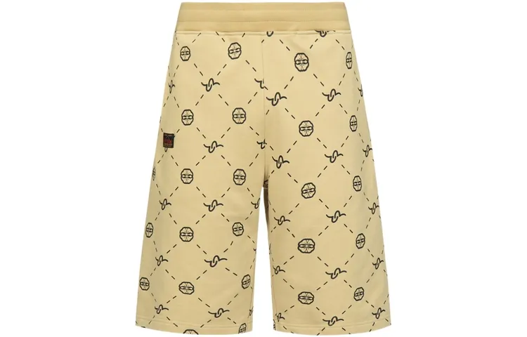 EVISU Sports Shorts Men's Apricot All Over Print Moderate