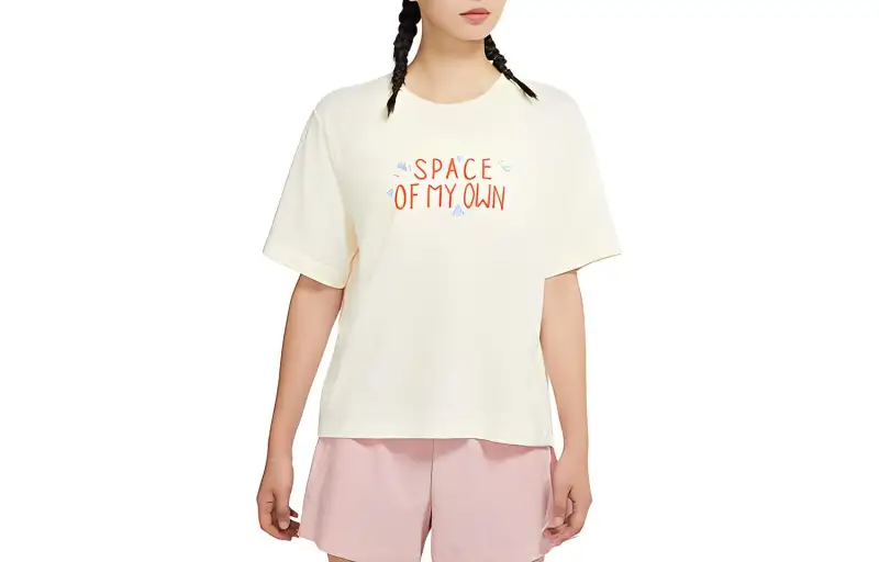 Nike Drop Shoulder Sleeve T Shirt Women's Apricot