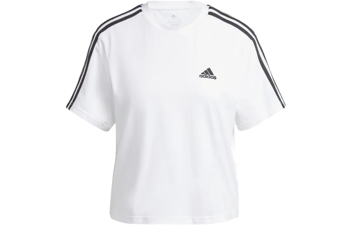 Adidas Crop Tops Women's White Crew Neck Moderate
