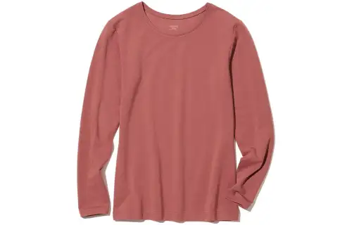 UNIQLO T Shirts Women's Peach Pink Crew Neck Moderate Other