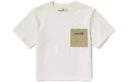 Timberland T Shirts Women's Vintage White Crew Neck Moderate