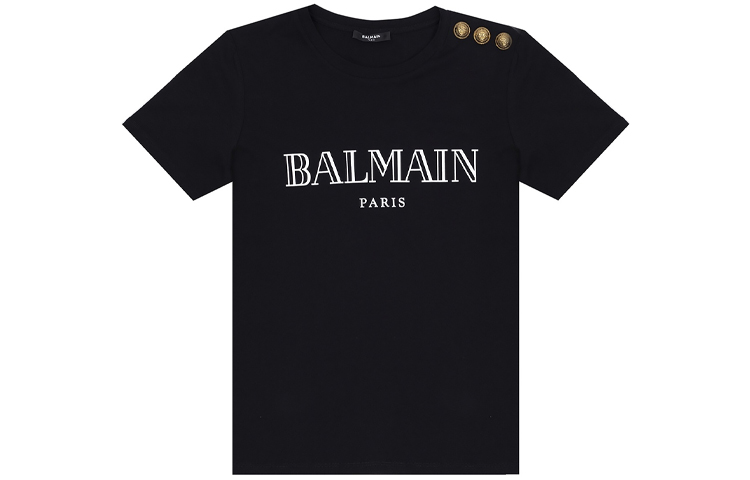 Женская футболка BALMAIN UF11350-I367-EAB (черная)