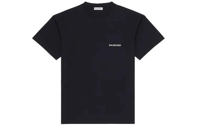 Balenciaga Drop Shoulder Sleeve T Shirt Women's Black