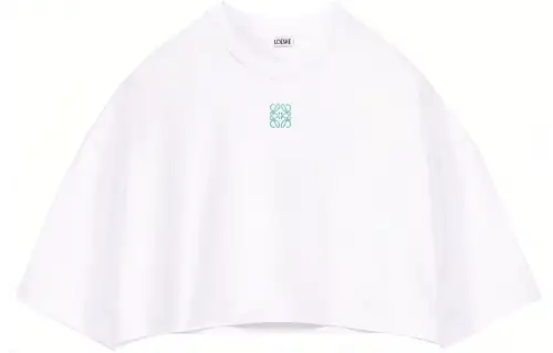 LOEWE SS22 Women's Anagram Cropped T-Shirt White