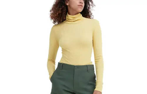 UNIQLO T Shirts Women's Lemon Lapel Moderate Straight Fit