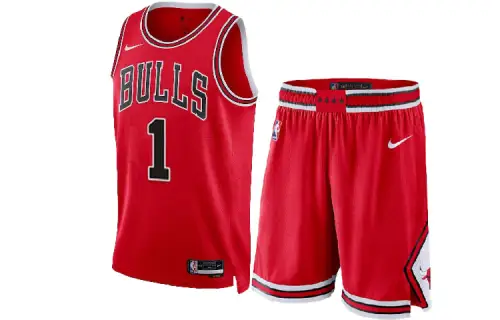 Nike Swgmn letter print Bulls NBA Rose No. 1 team limited SW fan version jersey vest casual shorts basketball suit men's red