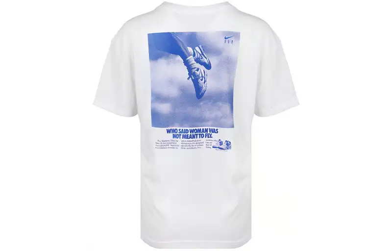 Nike T Shirts Women's White Crew Neck Moderate Straight Fit
