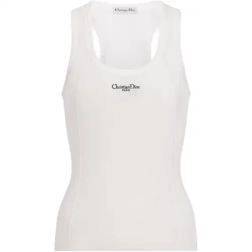 DIOR SS25 Spring Summer Ready to Wear Collection Tank Top Women's Ecru