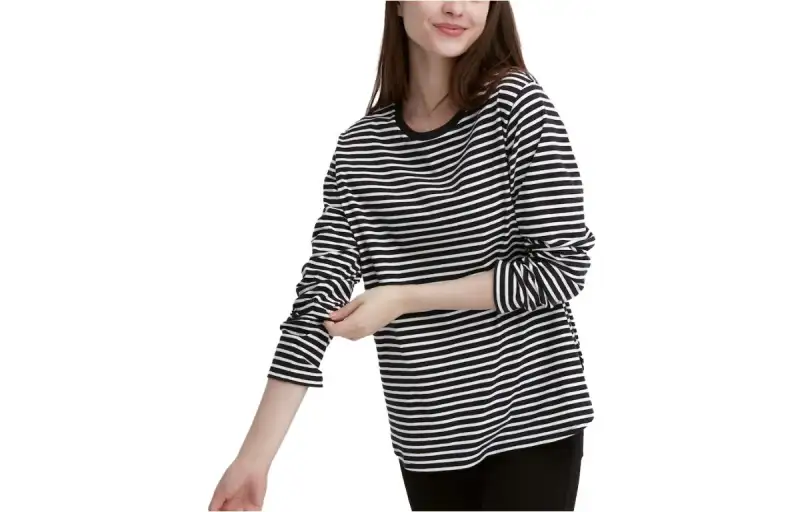 UNIQLO Drop Shoulder Sleeve T Shirt Women's Black