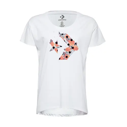 Converse T Shirts Women's White Crew Neck Moderate