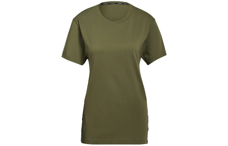 Adidas T-Shirts Women's Green Crew Neck Moderate Straight Fit