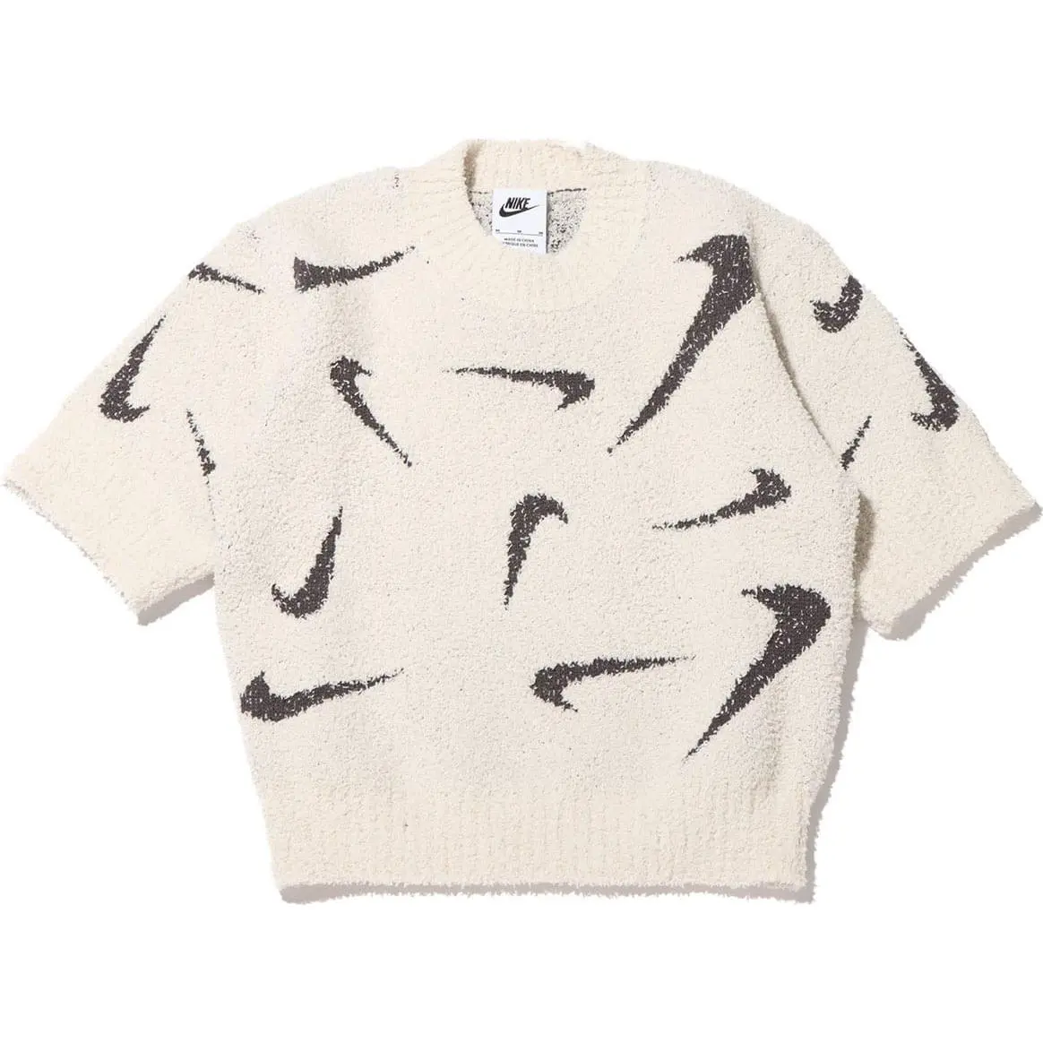 Nike Phoenix Cosy Bouclé Slim Fit Cropped Casual Knit T-Shirt