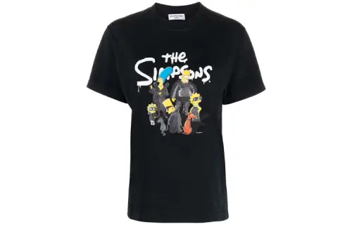 Balenciaga X The Simpsons Women'ss Small Fit T Shirt Black