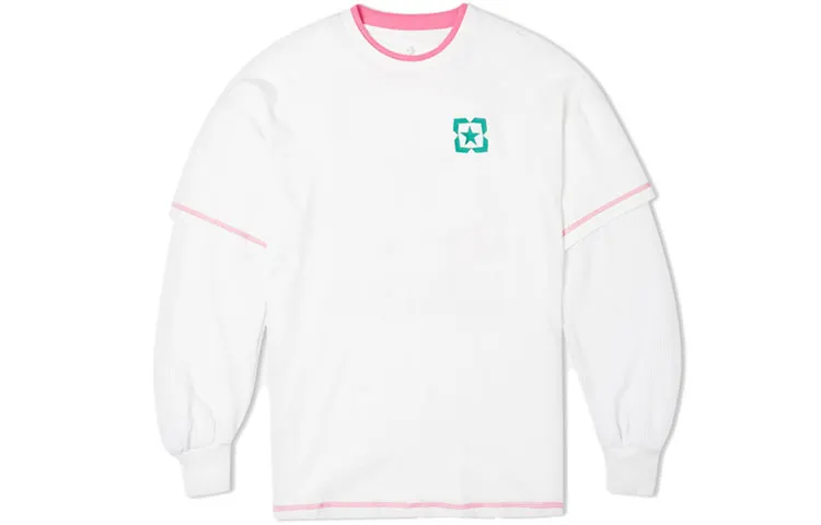 Converse Drop Shoulder Sleeve T Shirt Women's White