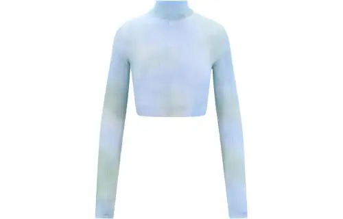 OFF WHITE Tie Dye Turtleneck Cropped Top